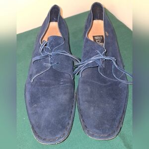 Vintage French Shriner Men's Blue Suede Shoes Size 8M